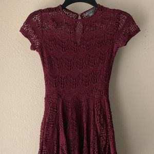 Kendall & Kylie Burgundy Laced Dress